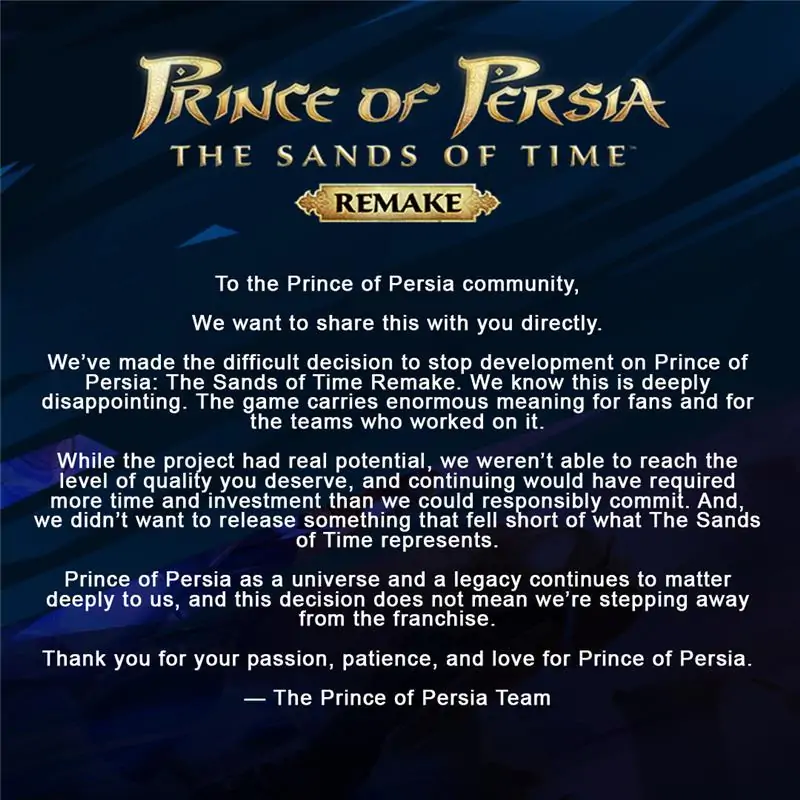 Ubisoft axes Prince of Persia Remake in brutal company reset